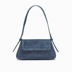 NWT Zara Denim Flap Shoulder Bag
